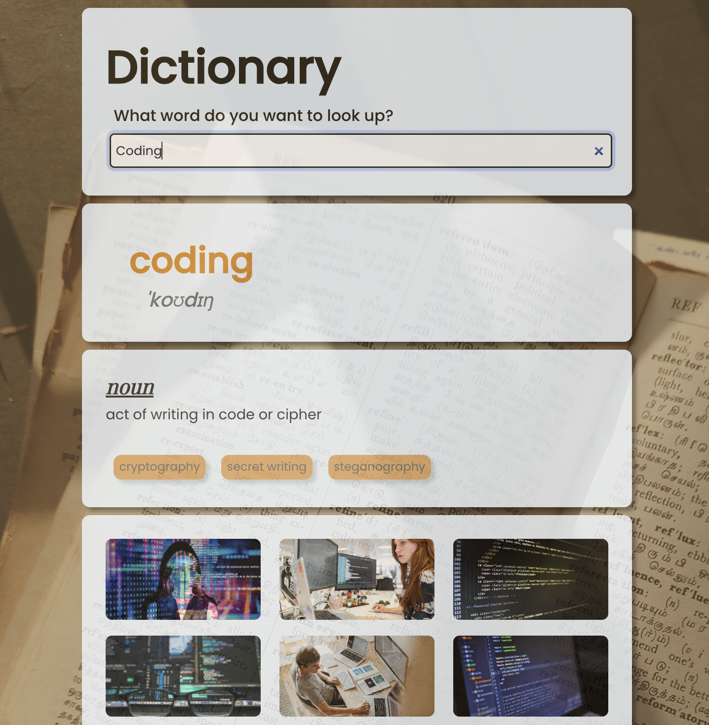 Dictionary app