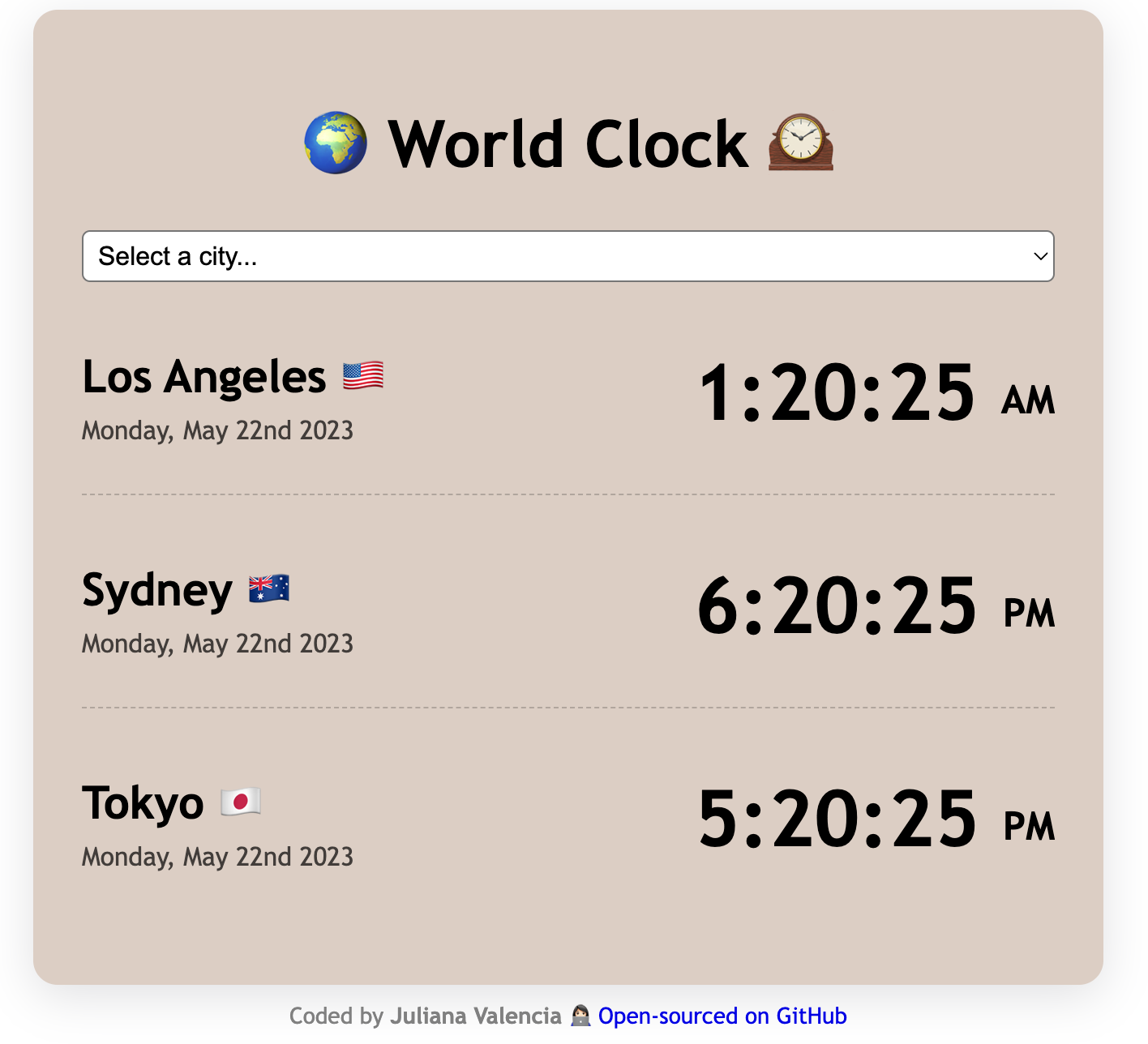 Worldclock app